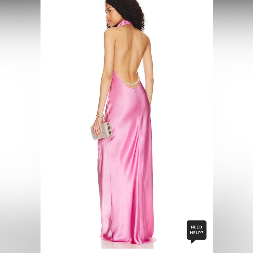 Amanda Uprichard Pink Pearl Karleigh Silk Gown in Macaran